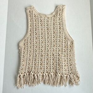 House of Harlow 1960 Beaded Knit Fringe Top